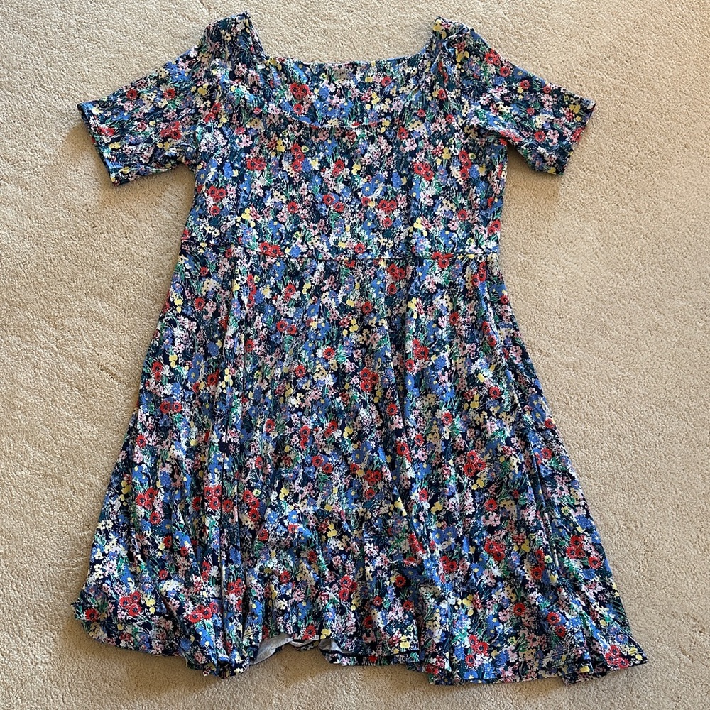 Lands' End Floral Women’s Dress - Blue and Red - Picture 1 of 3